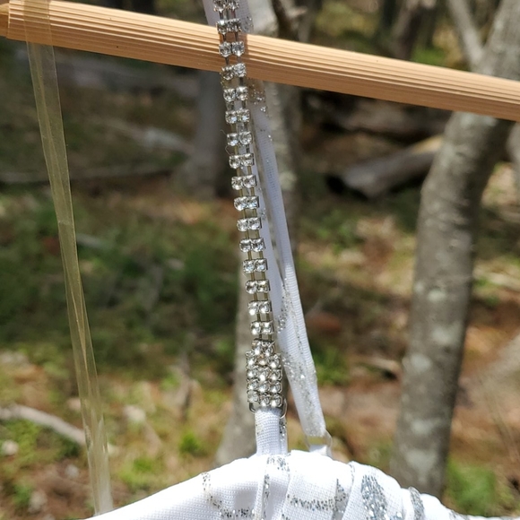 White & silver short party dress - Picture 2 of 4